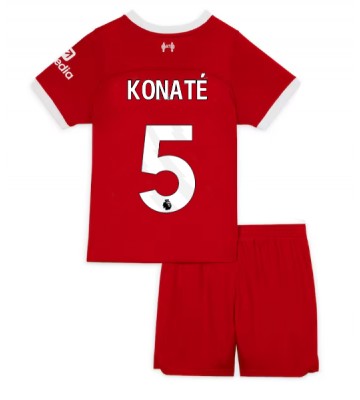 Liverpool Ibrahima Konate #5 Replica Home Stadium Kit for Kids 2023-24 Short Sleeve (+ pants)
